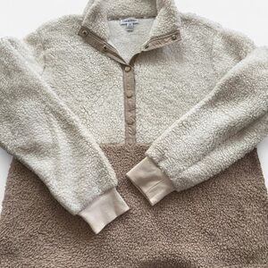 Calvin Klein Cream and Tan Sherpa Sweater